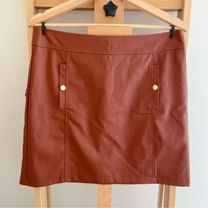 LOFT Faux Leather Mini Skirt